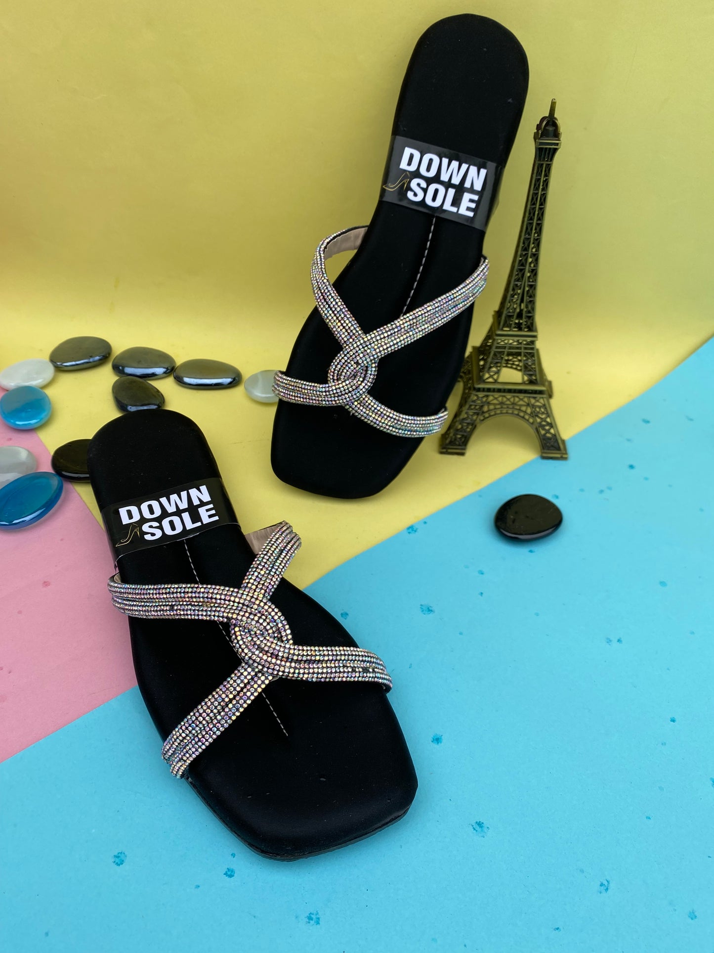 BLACK FANCY CHAPPAL DFG6572